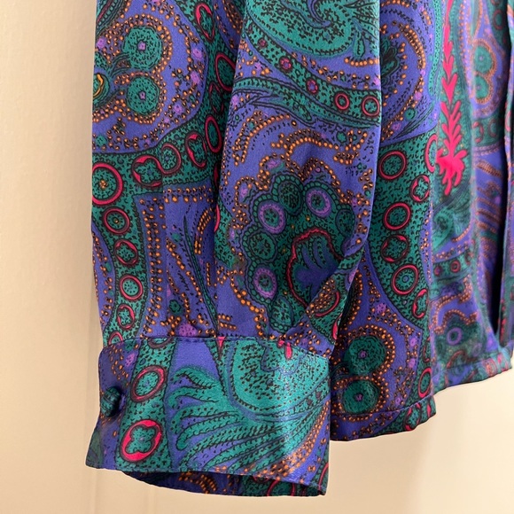 NWT Vintage Nicola Satin Look Paisley Top - Picture 5 of 6